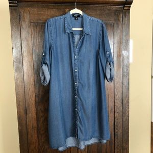 Nine West Jeans High Low “Denver” Jean Shirt Dress